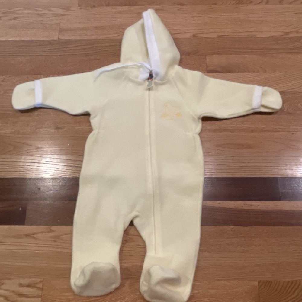 Vintage Carters Yellow Baby Bunting Winter Suit‎ Fleece Size Small up to 20 lbs